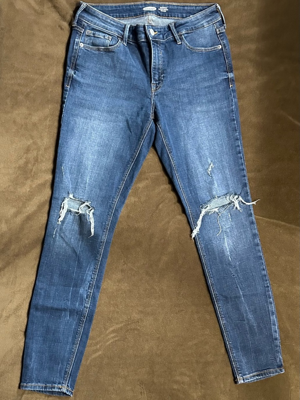 Old Navy Distressed Dark Blue Skinny Jeans